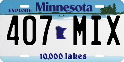 MN license plate 407MIX