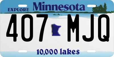MN license plate 407MJQ
