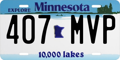 MN license plate 407MVP