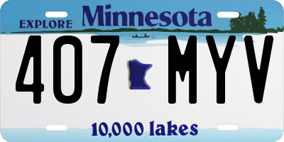 MN license plate 407MYV