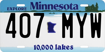 MN license plate 407MYW