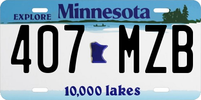 MN license plate 407MZB