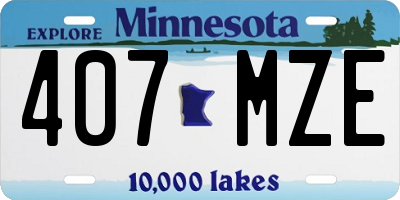 MN license plate 407MZE