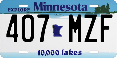 MN license plate 407MZF