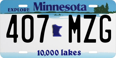 MN license plate 407MZG