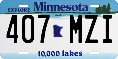 MN license plate 407MZI