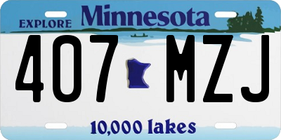 MN license plate 407MZJ