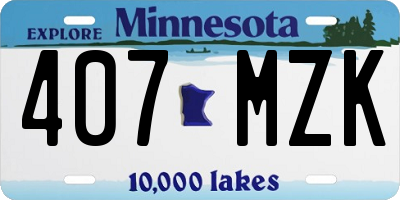 MN license plate 407MZK