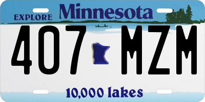 MN license plate 407MZM