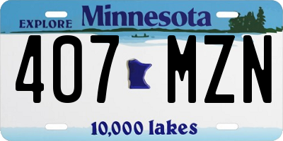 MN license plate 407MZN