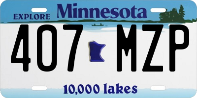 MN license plate 407MZP