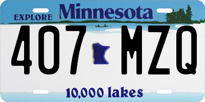 MN license plate 407MZQ