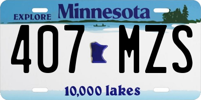 MN license plate 407MZS