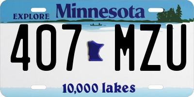 MN license plate 407MZU