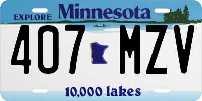MN license plate 407MZV