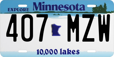 MN license plate 407MZW