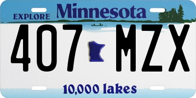 MN license plate 407MZX