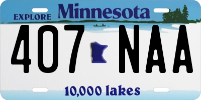 MN license plate 407NAA