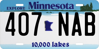 MN license plate 407NAB