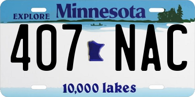 MN license plate 407NAC
