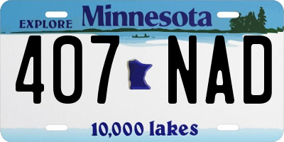 MN license plate 407NAD