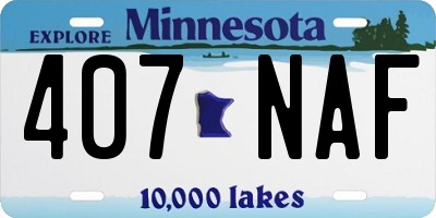 MN license plate 407NAF
