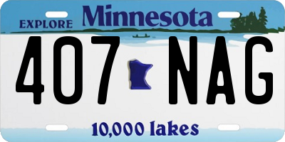MN license plate 407NAG