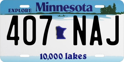 MN license plate 407NAJ