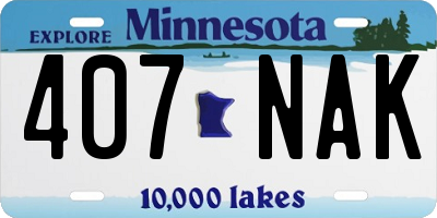 MN license plate 407NAK