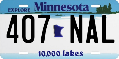 MN license plate 407NAL