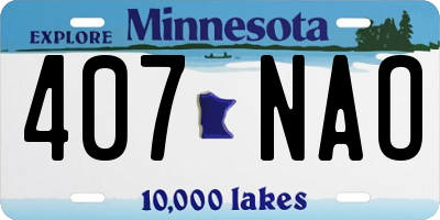 MN license plate 407NAO