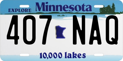 MN license plate 407NAQ