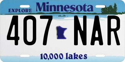 MN license plate 407NAR