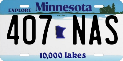 MN license plate 407NAS