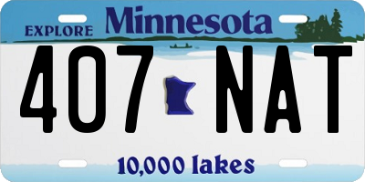 MN license plate 407NAT