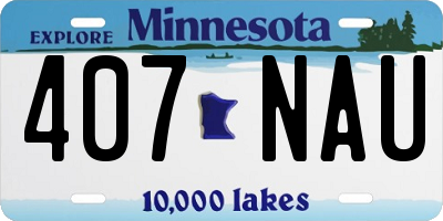 MN license plate 407NAU