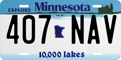 MN license plate 407NAV