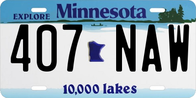 MN license plate 407NAW