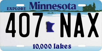 MN license plate 407NAX