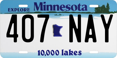 MN license plate 407NAY