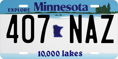 MN license plate 407NAZ