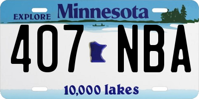 MN license plate 407NBA
