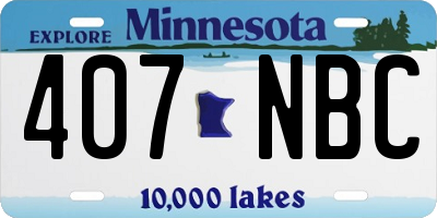 MN license plate 407NBC