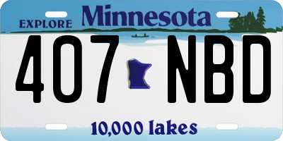 MN license plate 407NBD