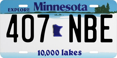 MN license plate 407NBE