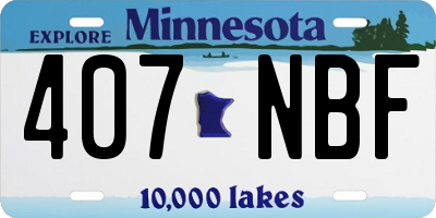 MN license plate 407NBF