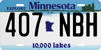 MN license plate 407NBH