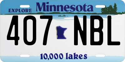 MN license plate 407NBL