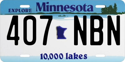 MN license plate 407NBN