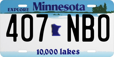 MN license plate 407NBO